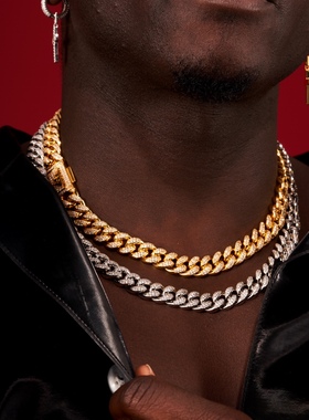 NICEPOWER 12mm满钻古巴链 不褪色升级版小鬼王琳凯同款古巴项链