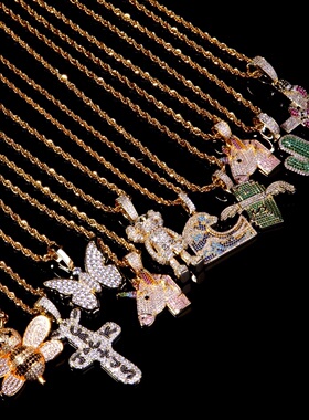 NICEPOWER Pendants欧美嘻哈小吊坠合辑满钻小吊坠饰品hippop珠宝