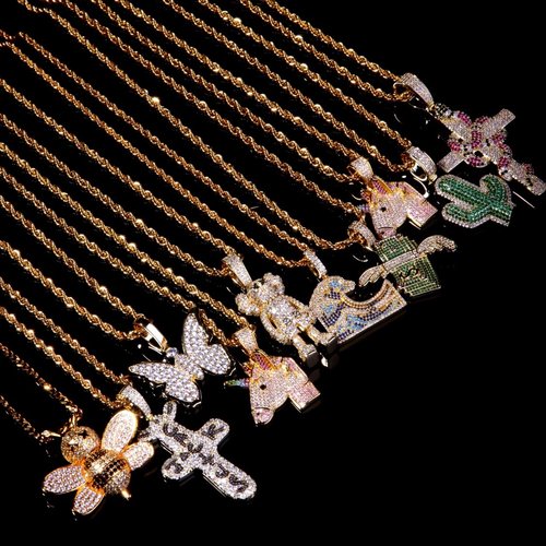 hippop欧美合辑满钻珠宝小吊坠