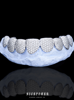 NICEPOWER Grillz欣赏 培育钻 超白超闪 满钻牙套