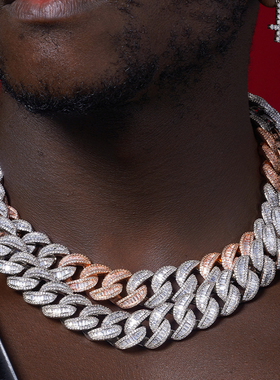 NICEPOWER项链 19mm欧美嘻哈梯方古巴链升级版