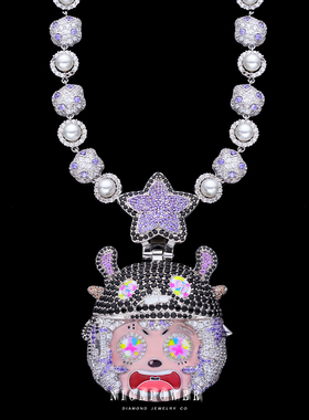 NICEPOWER独家 XIGGA联名万妮达同款嘻羊羊系列卡通嘻哈满钻吊坠