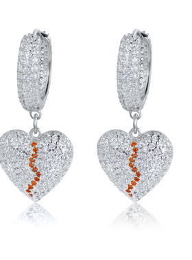 NICEPOWER 郑润泽同款欧美纯银心碎耳钉 小鬼王琳凯 同款