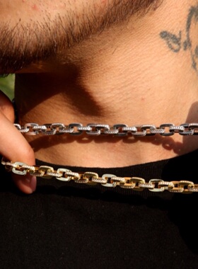 NICEPOWER美国Gold Gods单排钻石链18K男女锁骨链HIPHOP配饰项链