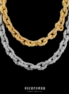 NICEPOWER 14mm锁扣链高密度车锁古巴链 欧美嘻哈重工首饰