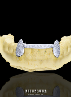 NICEPOWER Grillz欣赏 超白莫桑  横杠尖牙