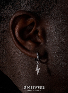 NICEPOWER 莫桑石闪电耳钉 闪电耳坠 欧美耳饰