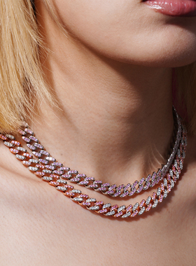 NICEPOWER项链 8mm迈阿密满钻古巴链嘻哈