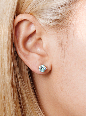 NICEPOWER 六爪莫桑石耳钉 欧美风嘻哈耳钉