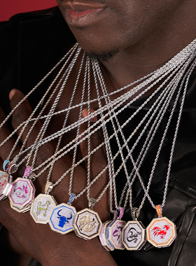 NICEPOWER实心原版 李佳隆同款成龙历险记十二生肖嘻哈项链吊坠