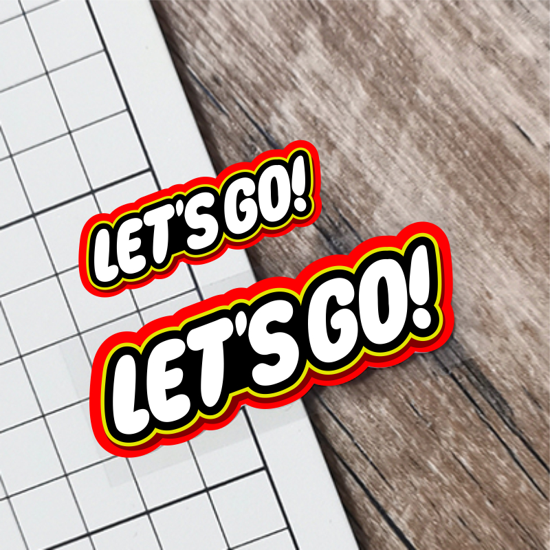 创意LET'S GO文字贴电动摩托车避震风挡头盔装饰反光防水车身贴纸