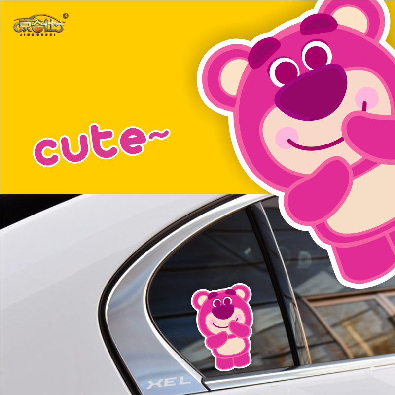 汽车贴纸草莓熊趣味卡通后窗