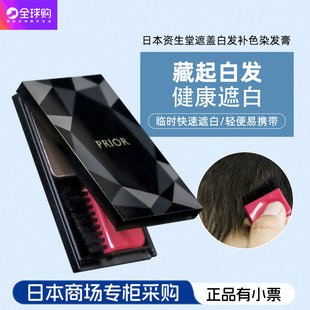日本PRIOR资生堂染发笔粉一次性植物染发刷临时遮盖白发际线膏