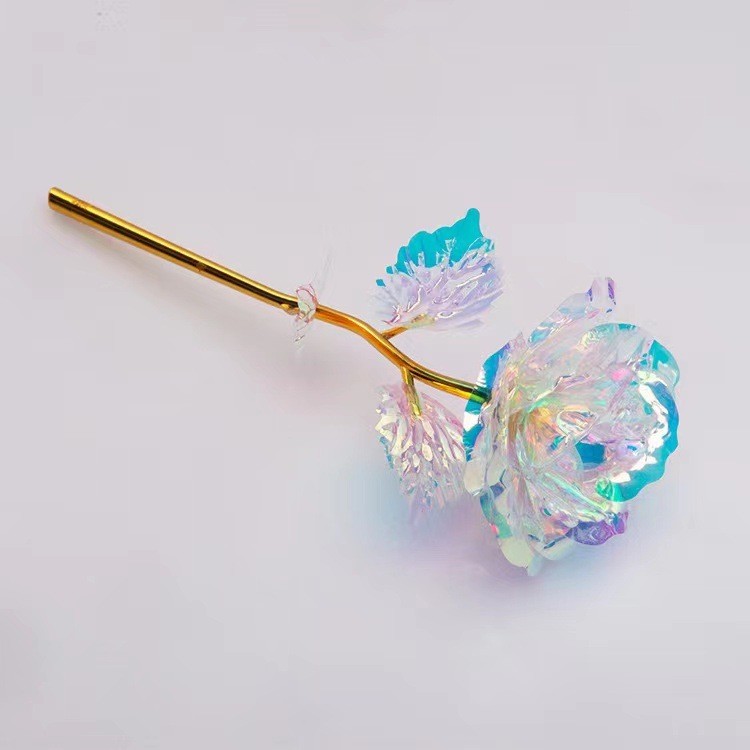 七彩炫光玫瑰花星空金浪漫情人节送老婆女友闺蜜生日礼物金箔永生