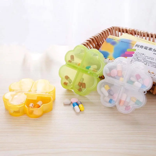 幸运四叶草分格收纳盒古风风咕盒小盒子手账素材收纳盒四格药盒