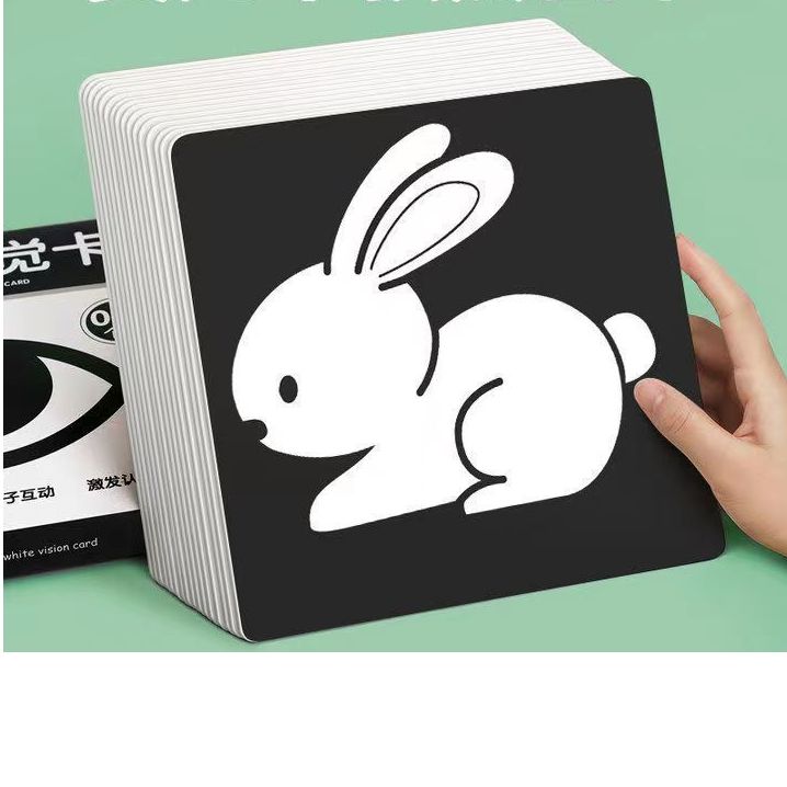 黑白卡片新生婴儿早教视觉激发卡0到3个月宝宝彩色追视婴儿玩具