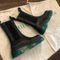 NEW MATCHING MID-RISE BOOTS WOMENS CHELSEA BOOTS GREEN PLATFORM SOLES MARTIN BOOTS WOMENS WINTER PLUS VELVET HEIGHTENED BOOTS