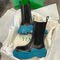 NEW PEACOCK BLUE CHELSEA BOOTS MONA PLUS SIZE MARTIN BOOTS WOMENS FLATFORM SOLE MEDIUM CHIMNEY SKINNY BOOTS
