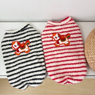 柯基狗狗衣服秋冬加绒保暖背心过年喜庆小马柴犬泰迪比熊宠物服装