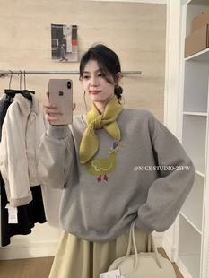 Nice 宽松休闲百搭圆领套头加绒加厚卫衣女 STUDIO奶思家秋冬韩版
