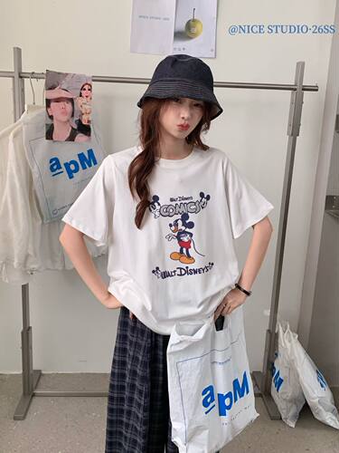 Nice studio奶思家2026夏季新款韩版休闲百搭圆领短袖T恤女潮