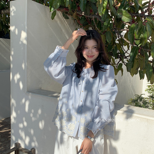 SUSAN MT017 26年早春韩系气质刺绣重工小衫