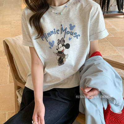 SUSAN-cute米奇韩系百搭宽松慵懒短袖T恤DS509