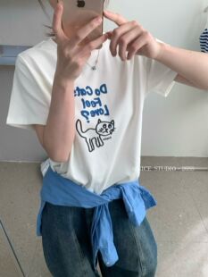 T恤女潮 上新韩系常规休闲卡通印花减龄短袖 Nice studio奶思家夏季