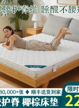 海德兰天然椰棕榈床垫儿童护腰护脊硬棕垫家用0胶水薄乳胶可定制