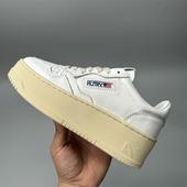 autry厚底小白鞋 韩版 2024夏季 pretty 新款 复古真皮厚底休闲鞋 女鞋