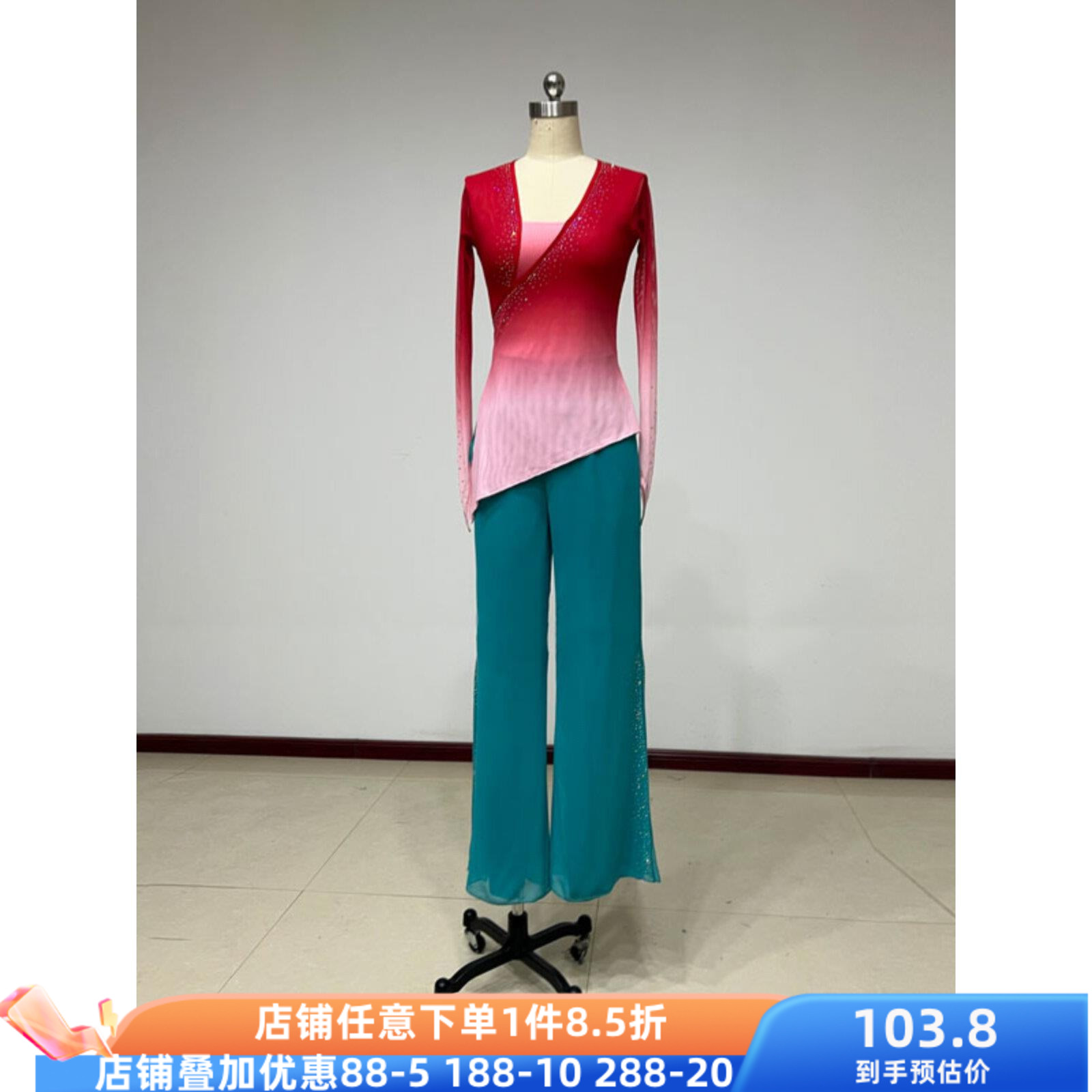 十三届桃李杯胶州秧歌组合舞蹈服女民间舞蹈纱衣练功服裤表演演出
