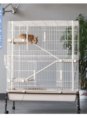 umi出口豪华双层别墅兔笼 无底网花枝鼠笼豚鼠龙猫双开门自带隧道
