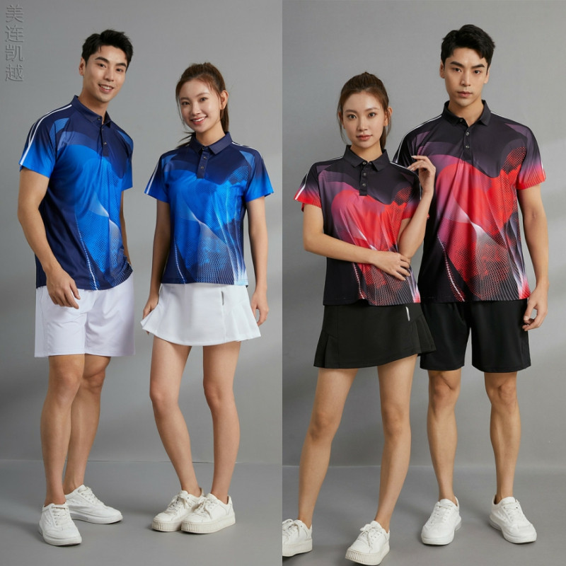 羽毛球服男女夏排球服T恤运动