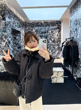 AS达哥~全毛版~加厚保暖26冬季机车可拆卸皮领派客服女面包羽绒服