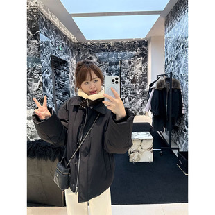 AS达哥~全毛版~加厚保暖26冬季机车可拆卸皮领派客服女面包羽绒服