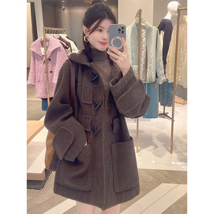 100%绵羊毛双面呢中长款 AS达哥 25秋冬新款 面料高端 复古大衣女 元