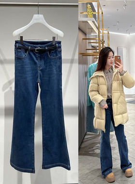 AS达哥~神裤闭眼入加绒保暖~显瘦显腿长25冬新款喇叭裤牛仔裤女