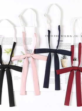 免打纯色jk小领结领绳女学院风酒红色长柄衬衫领带配饰水手服飘带