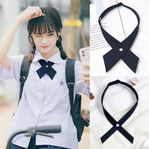 女生十字交叉学士服领结女酒红色