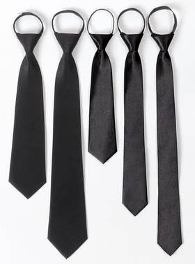 黑色领带男免打结拉链式懒人衬衫装饰短款领带女休闲学院风黑领带