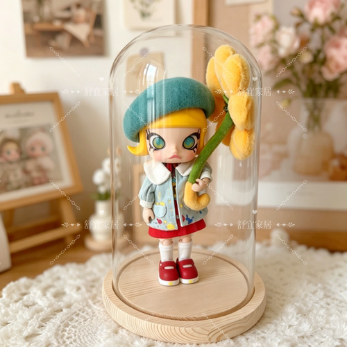 泡泡玛特MOLLY二十周年系列1/8可动人偶手办盲盒展示收纳盒防尘盒