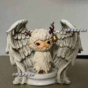 小野鸟人天使翅膀底座展示盒泡泡玛特手办盲盒收纳造景diy道具