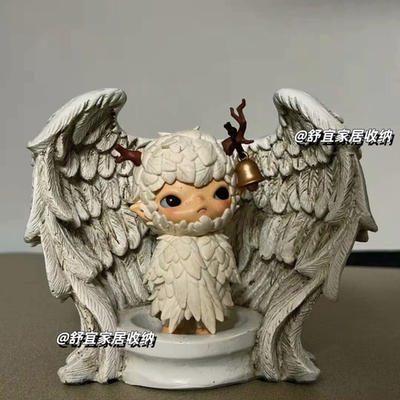 小野鸟人天使翅膀底座展示盒泡泡玛特手办盲盒收纳造景diy道具