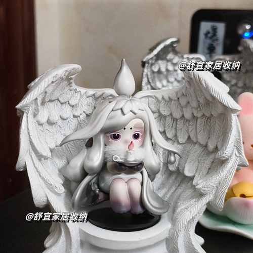 泡泡玛特CHAKA烛语引光手办盲盒展示盒diy造景天使翅膀底座收纳盒