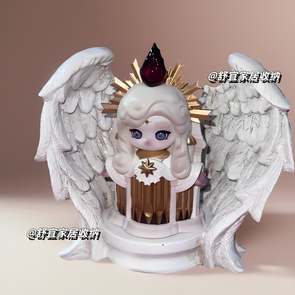 泡泡玛特CHAKA烛语铁序手办盲盒展示盒diy造景天使翅膀底座道具