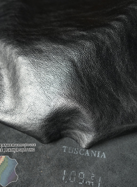 意大利托斯卡纳黑色MBOX透染软植鞣1.6MM手工diy头层牛皮真皮料