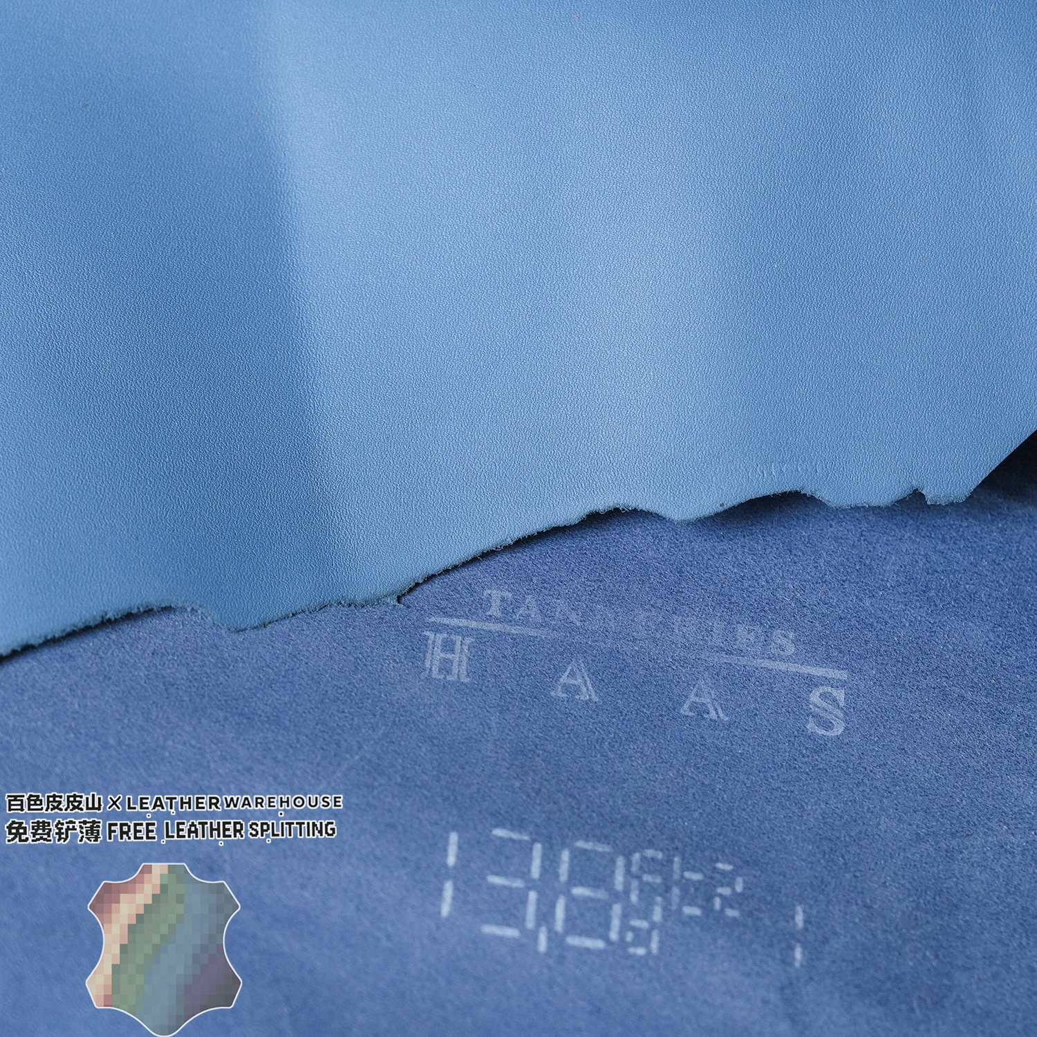 法国HAAS牛仔蓝Zermatt表带里皮