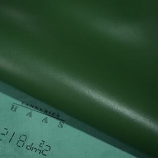 法国HAAS草绿色平纹牛皮料1.0mm手工高定diy包包手账进口牛皮皮料