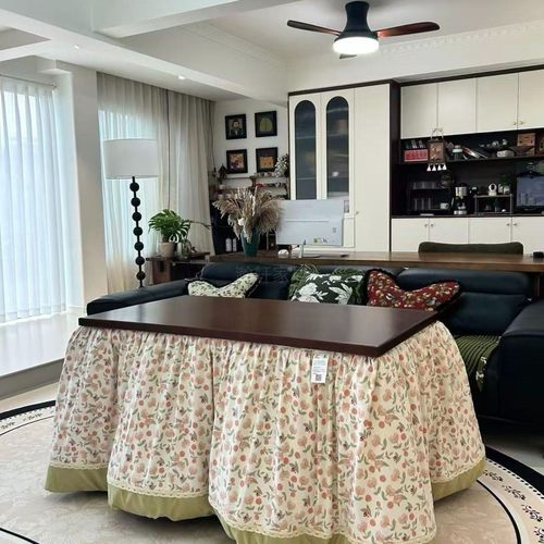 湖南烤火桌子家用冬季多功能取暖烤火架实木楠竹可折叠长方形桌子