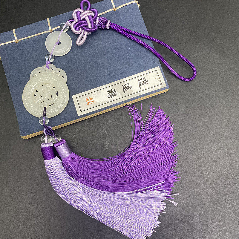 白玉镂空仿古龙玉扣玉佩挂件吊坠玉佩腰佩禁步宫绦双流苏汉服配饰